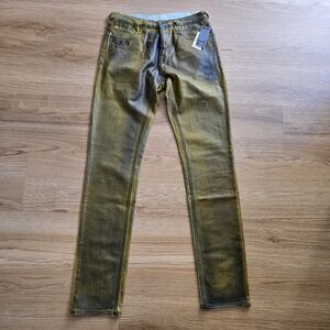 nwt PRPS Demon Slim Straight Fit Coated Jeans Size 29x34 $328
